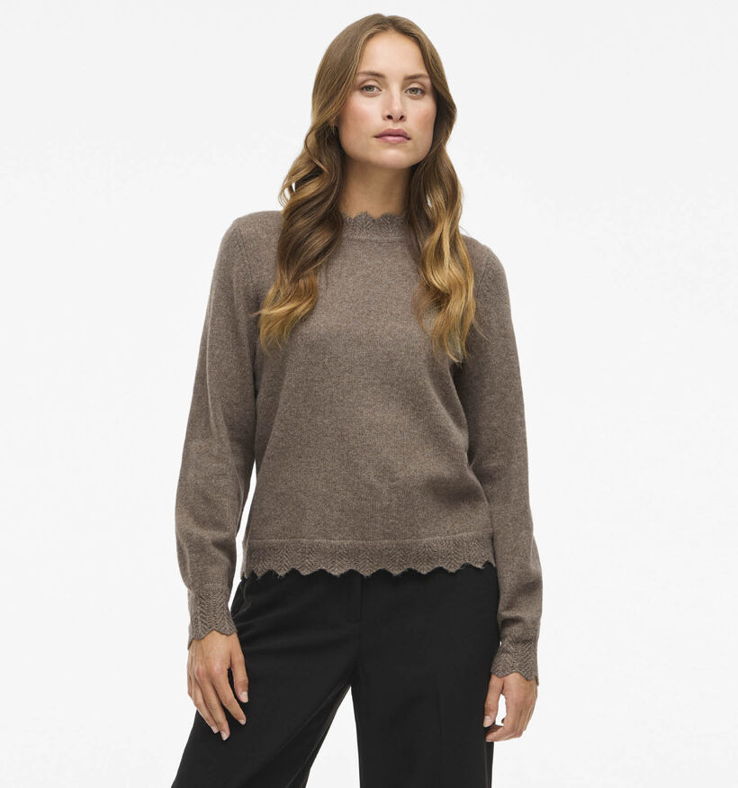 Vila Vinikolina O-Neck Donkerbruine Pull voor dames (361325)