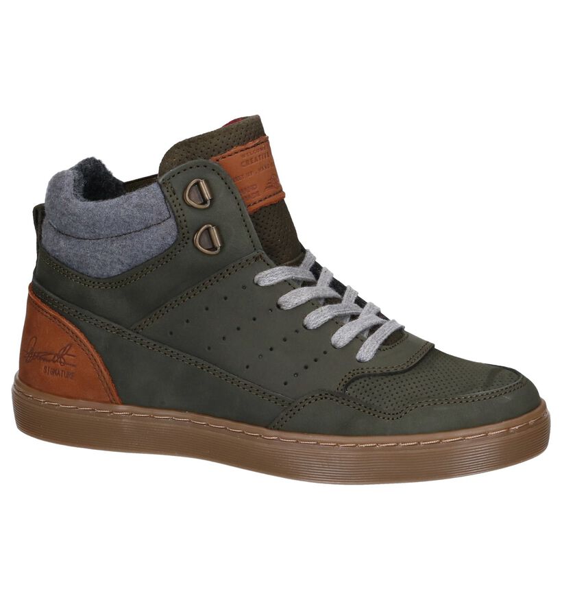 Bullboxer Chaussures hautes en Vert kaki en textile (256253)