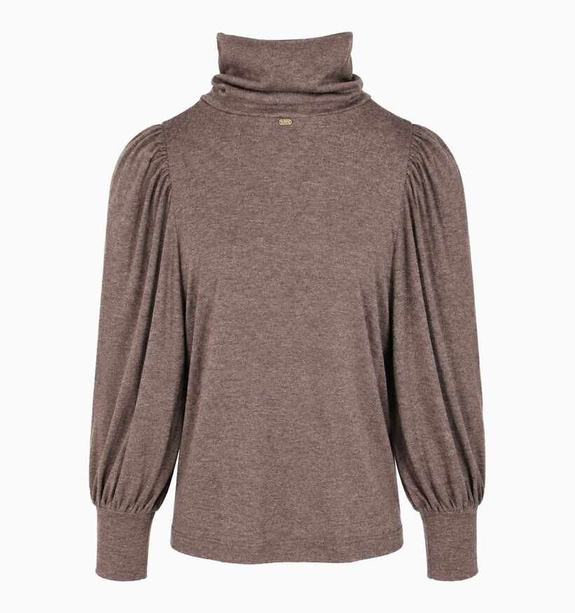 Minuit Douze Elycia Donkerbruine T-shirt Lange Mouwen voor dames (381867)