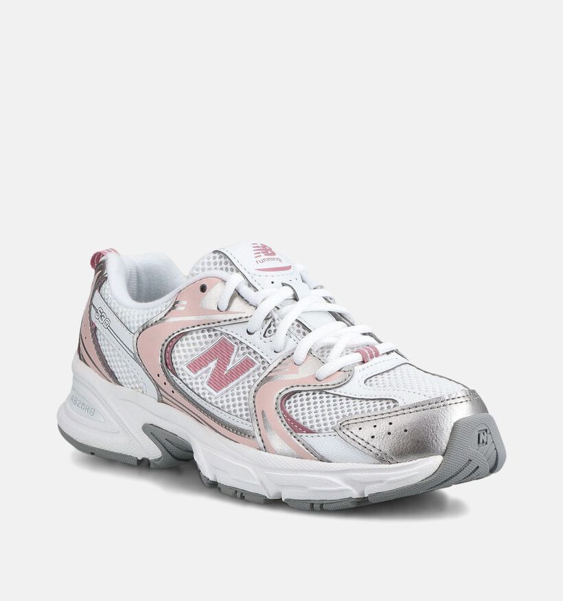 New Balance 530 Witte/Roze Sneakers voor meisjes (390096) - geschikt voor steunzolen