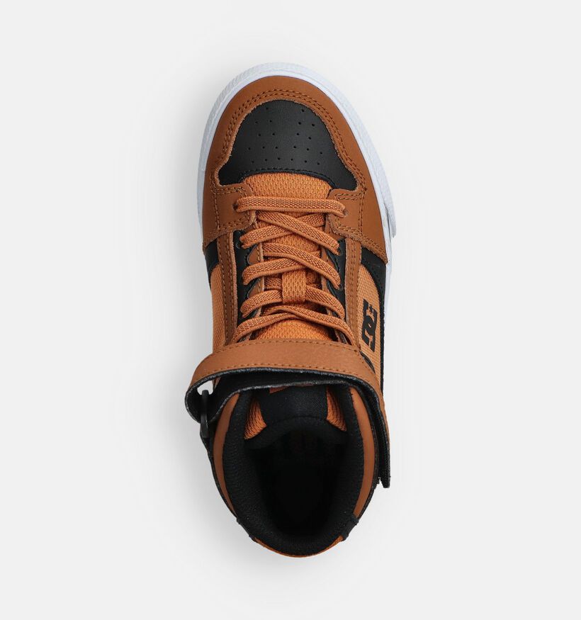 DC Shoes Pure High Top Baskets montantes en Cognac pour garçons (360799)