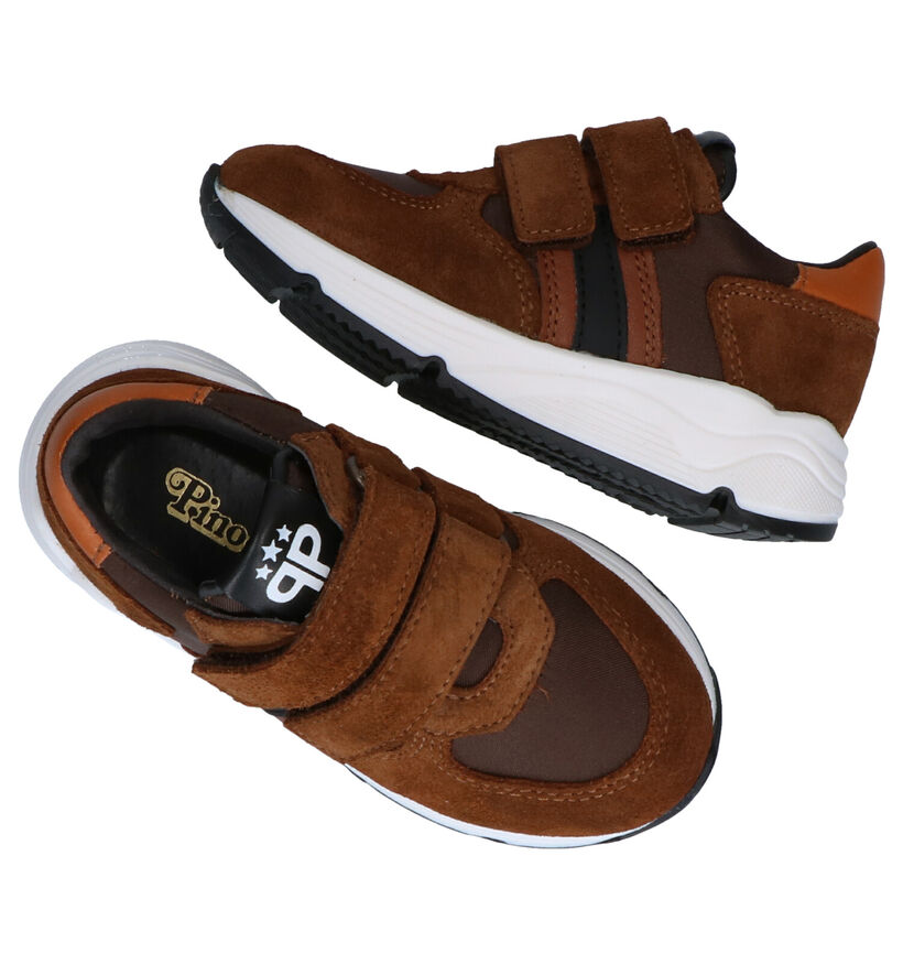 Pinocchio Cognac Velcroschoenen in stof (281634)