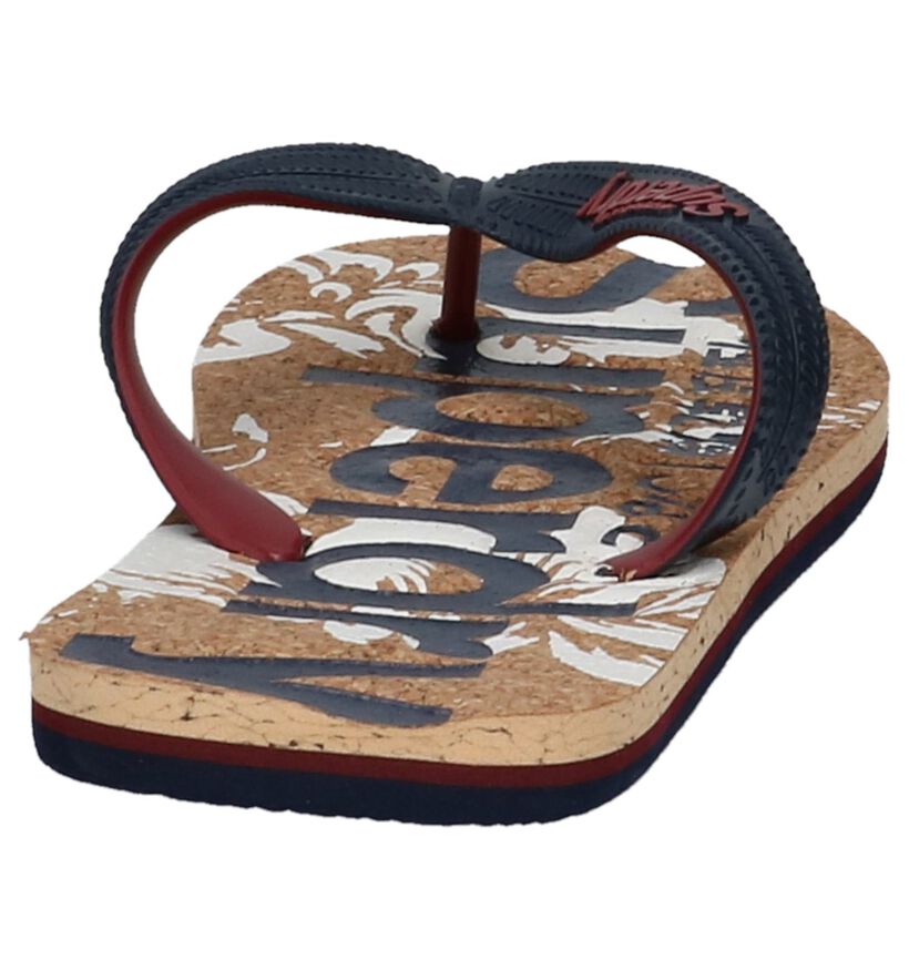 Blauwe Superdry Printed Cork Flip Flop Teenslippers in kunststof (213024)