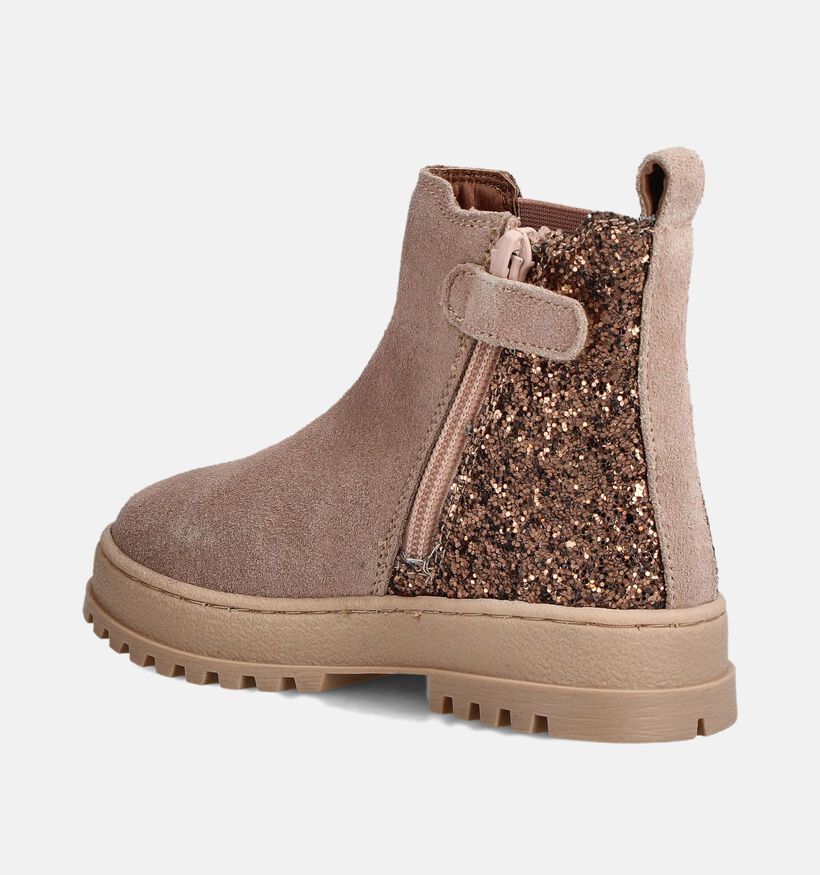 Milo & Mila Bottines Chelsea en Rose pour filles (363176)