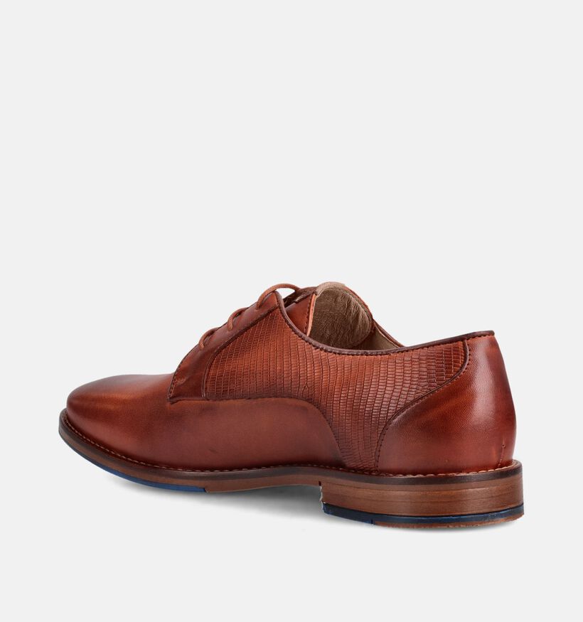 Berkelmans Posados Cognac Veterschoenen voor heren (373323) - geschikt voor steunzolen