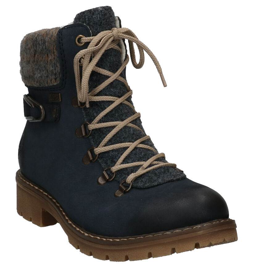 Rieker Boots à lacets en Bleu foncé pour femmes (331612) - pour semelles orthopédiques