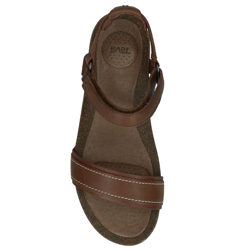 Teva Ysidro Sandales plates en Brun foncé en cuir (242627)