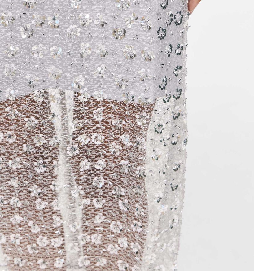 Vila Glita Sequins Zilveren Midi-Rok voor dames (382039)