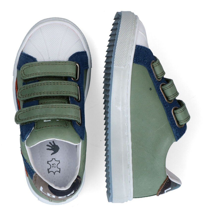 Little David Rutger 2 Chaussures à velcro en Vert Kaki pour garçons (308255) - pour semelles orthopédiques