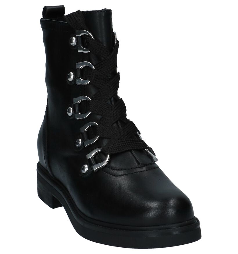 Via Limone Yoo Tersa Zwarte Boots met Rits/Veter in leer (223828)
