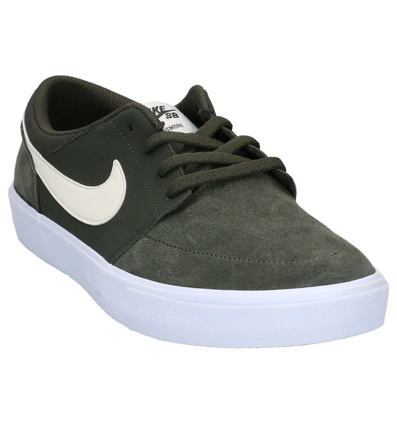 Nike SB Portmore II Solar Kaki Sneakers in daim (261693)