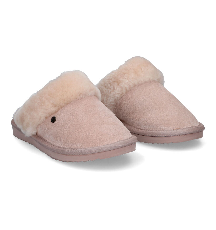 Warmbat Flurry Pantoufles en laine en Cognac pour femmes (329908)