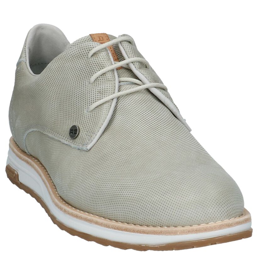 Lichtgrijze Casual Schoenen met Veters Rehab Nolan Perfo in leer (213049)