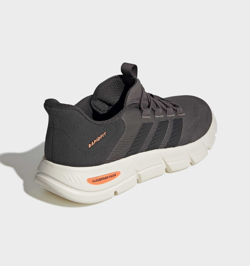 adidas Cloudfoam Flex Rapidfit Baskets basses en Gris fonc&eacute; pour hommes (372728) - pour semelles orthop&eacute;diques