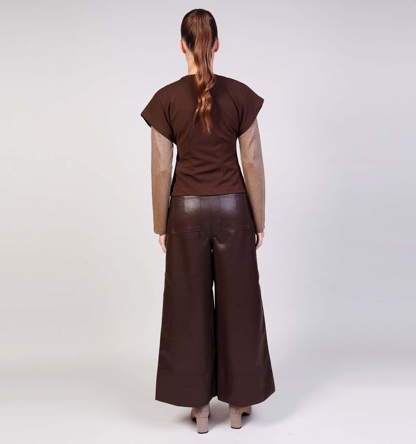 SISTERS POINT Gevela Donkerbruine Blouse voor dames (371981)
