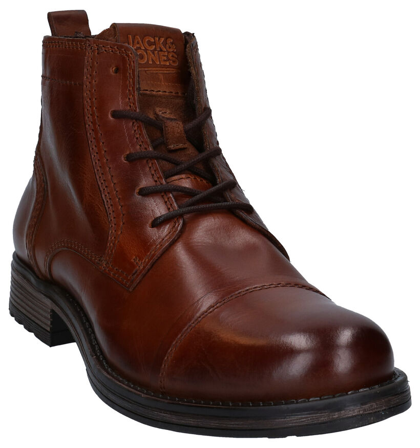 Jack&Jones Russel Mid Cognac Geklede Hoge Schoenen in leer (276417)