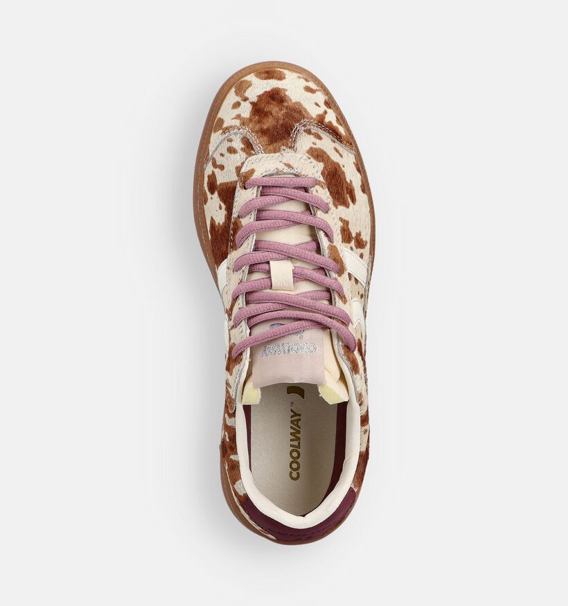 Coolway Duck Ecru/Bruine Sneakers voor dames (364635) - geschikt voor steunzolen