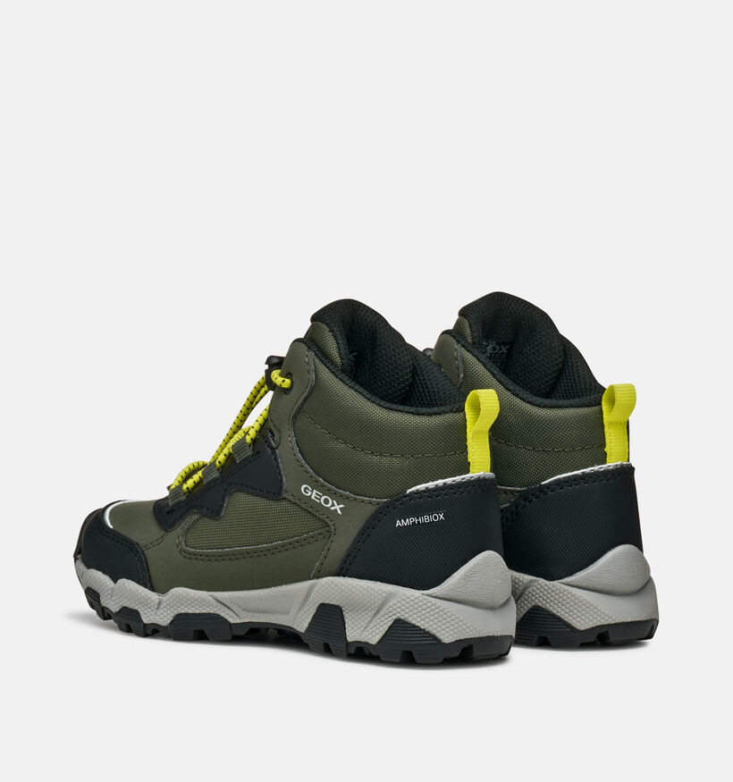 Geox Magnetar Boy Baskets montantes en Vert kaki pour gar&ccedil;ons (377749) - pour semelles orthop&eacute;diques