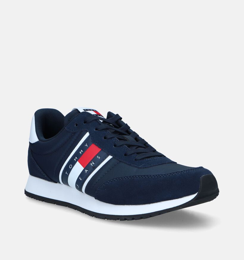 TH Tommy Jeans Runner Classic Ess Blauwe Veterschoenen voor heren (342735) - geschikt voor steunzolen