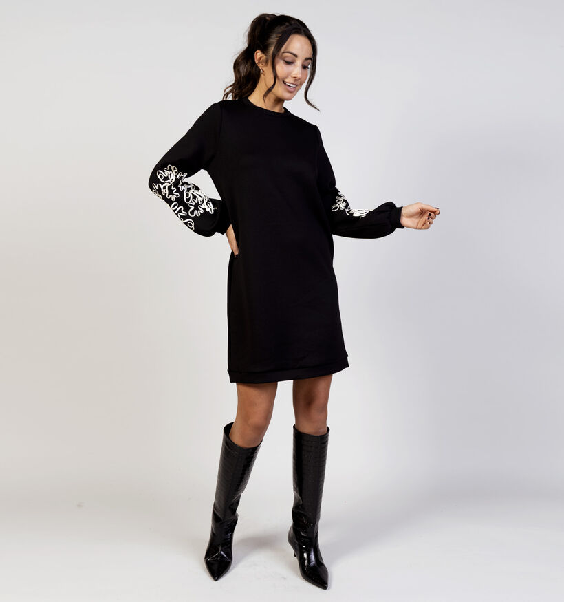 Vila Siffi Embellished Zwarte Sweaterjurk voor dames (365588)