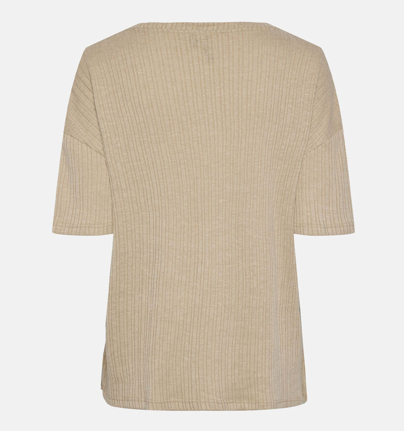 Pieces Lena Beige Oversized T-shirt voor dames (342016)