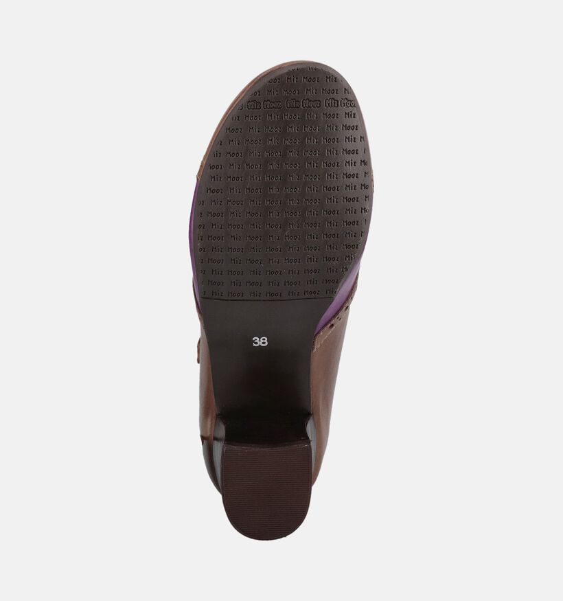 Miz Mooz Franki Bruine/Paarse Enkelpumps voor dames (381364)