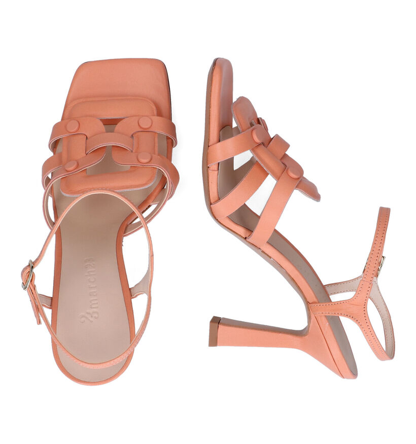 March23 Blair Sandales en Orange en cuir (308651)