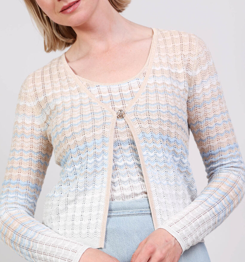 Guess Gilet en Beige/Bleu pour femmes (370371)