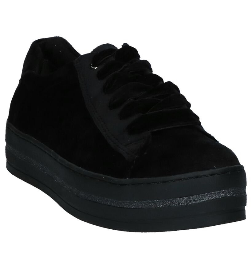Marco Tozzi Velours Zwarte Sneakers in velours (226334)
