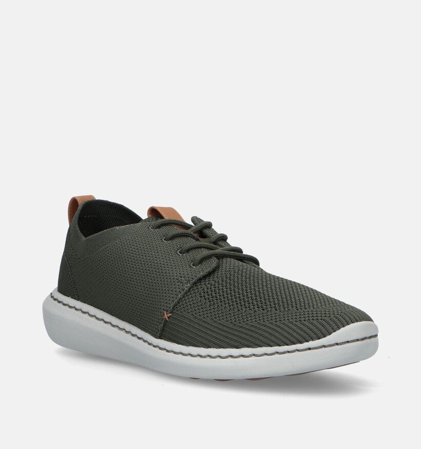 Clarks Step Urban Mix Chaussures à lacets en Vert Kaki pour hommes (337767) - pour semelles orthopédiques