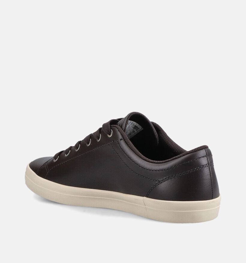 Fred Perry Baseline Leather Chaussures plates en Brun fonc&eacute; pour hommes (378093)