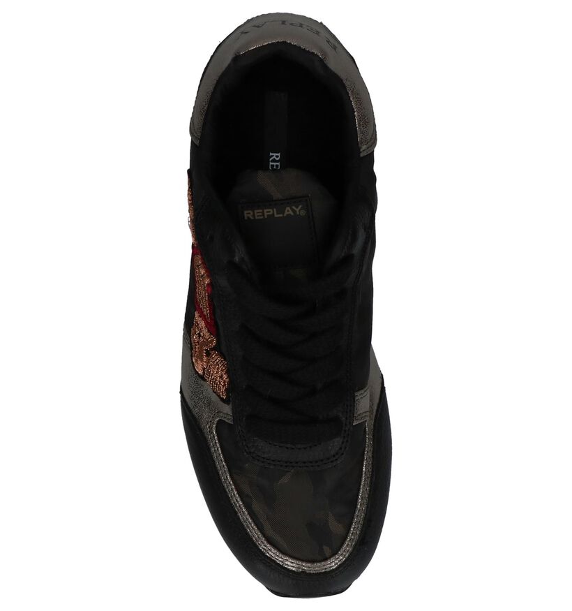 Replay Fuzzye Camouflage Sneakers met Verborgen Sleehak in kunstleer (231606)