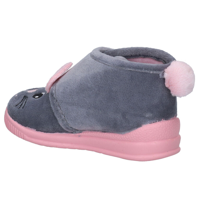Milo & Mila Grijze Pantoffels in stof (283930)