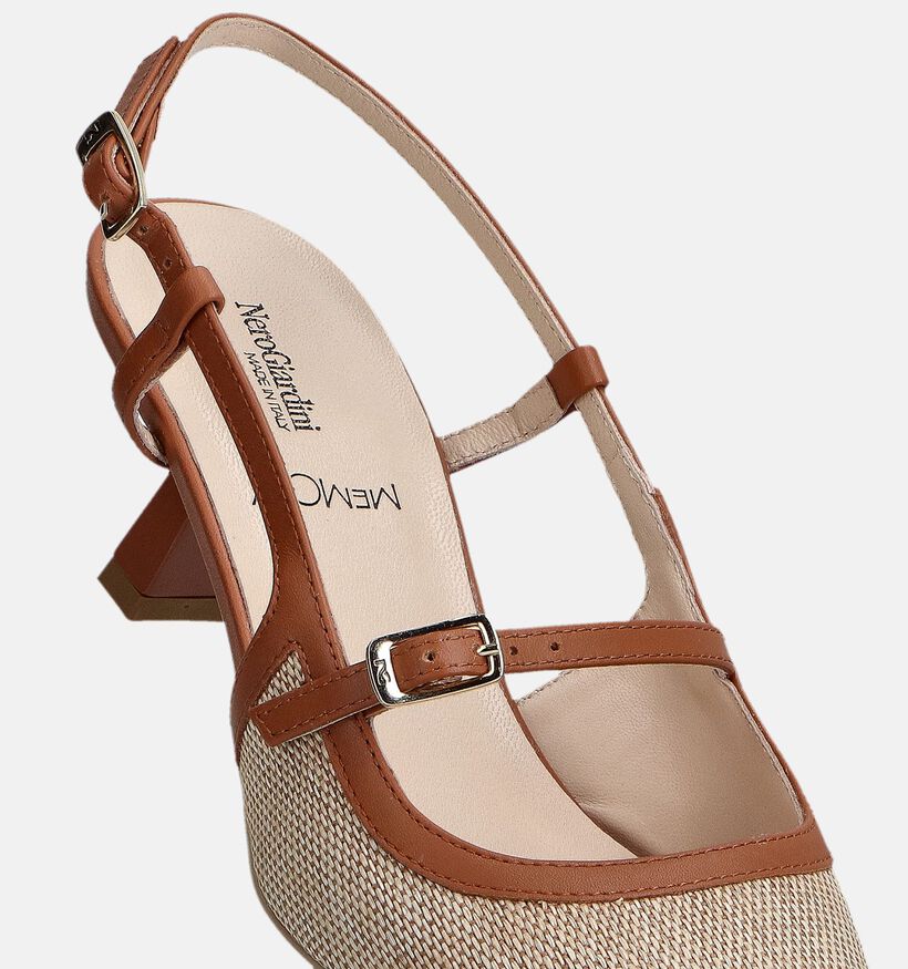 NeroGiardini Beige/Cognac Slingback Pumps voor dames (370751)