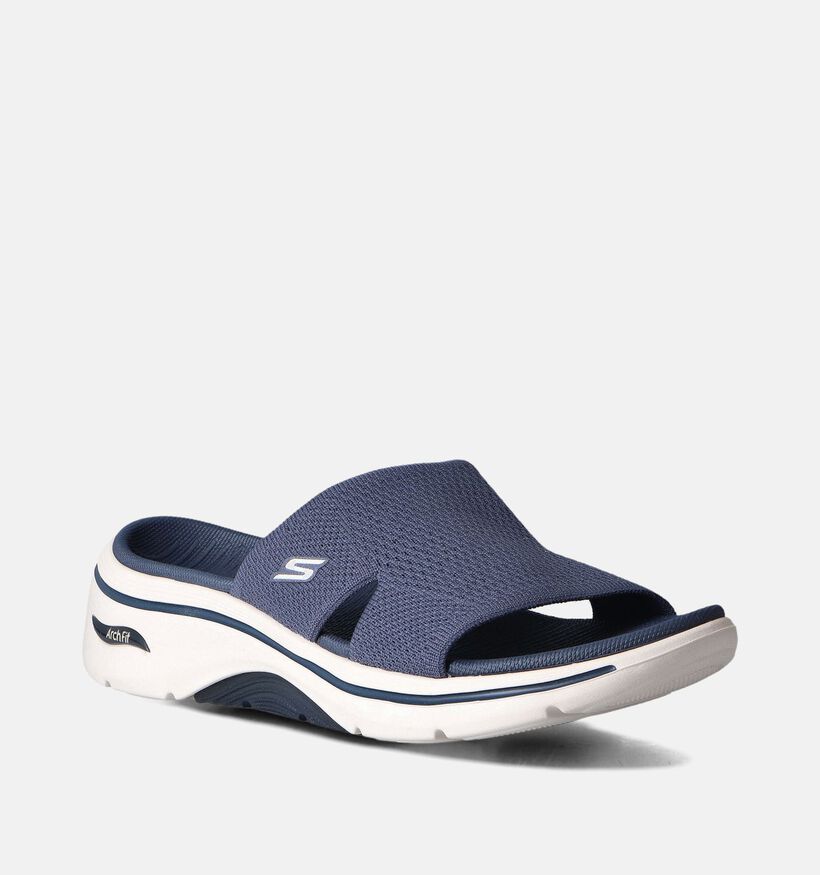 Skechers Go Walk Arch Fit Blauwe Slippers voor dames (354733)
