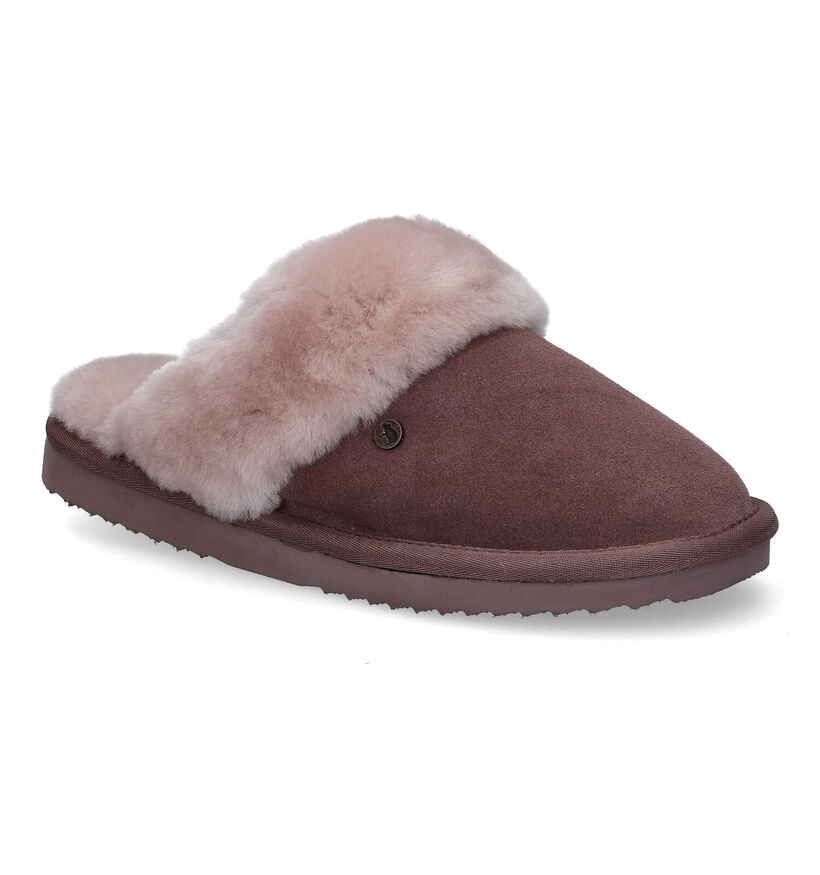 Warmbat Flurry Cognac Wollen Pantoffels voor dames (329908)