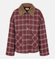 The Korner Plaid Manteau court en Rouge fonc&eacute; pour femmes (382195)