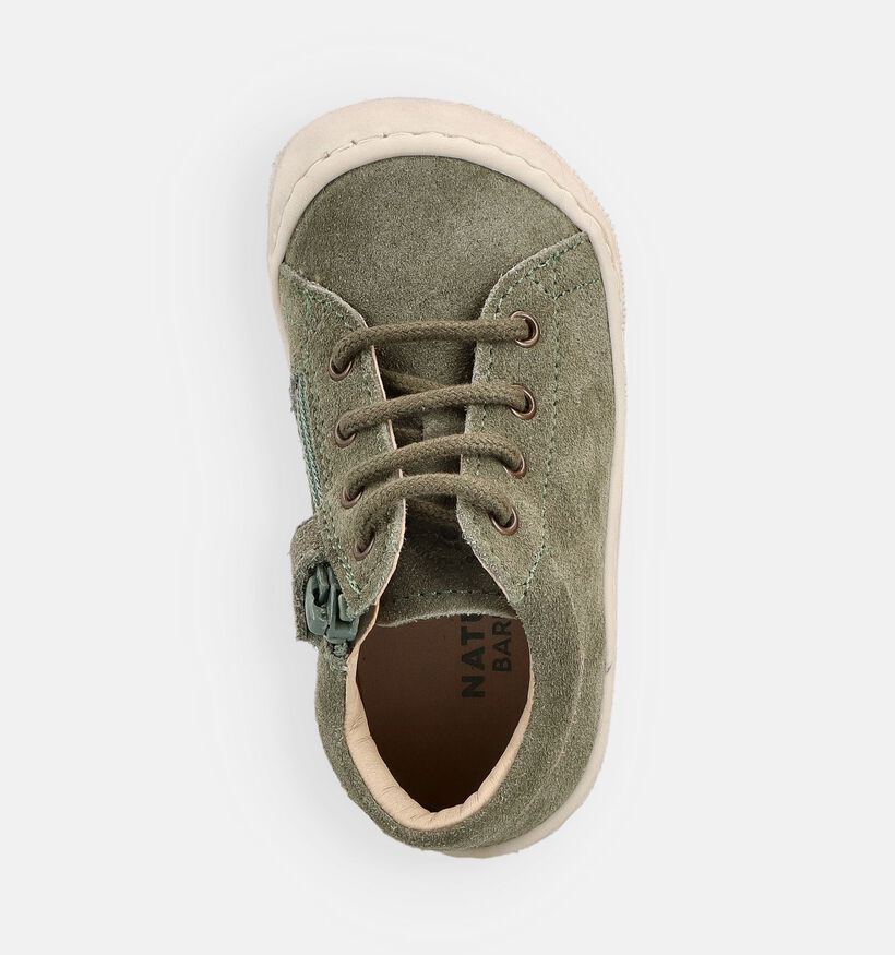 Naturino Barefoot Amur Zip Baskets pour b&eacute;b&eacute; en Vert kaki pour filles, gar&ccedil;ons (372305) - pour semelles orthop&eacute;diques