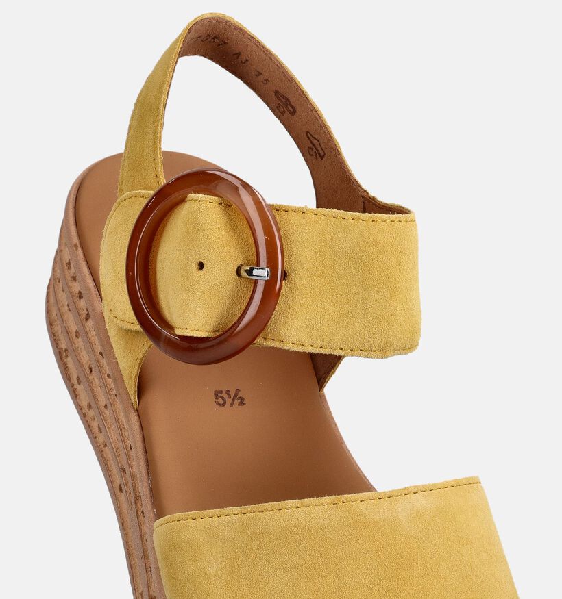 Gabor Gele Sandalen op sleehak voor dames (371176)