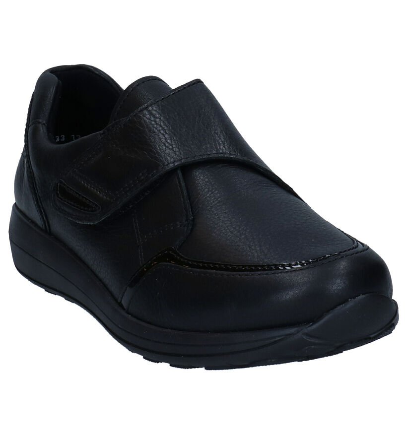 Ara Merano Zwarte Velcroschoenen in leer (298964)