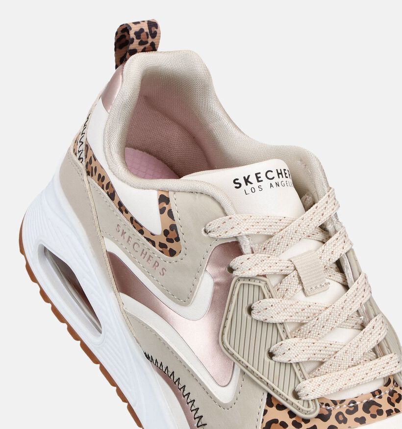 Skechers Uno Leopard Surge Baskets basses en Beige pour filles (375706)