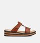 Rieker Cognac Slippers met sleehak voor dames (370399)