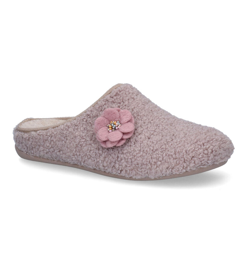 Torfs Home Pantoufles ouvertes en Rose en faux fur (299844)
