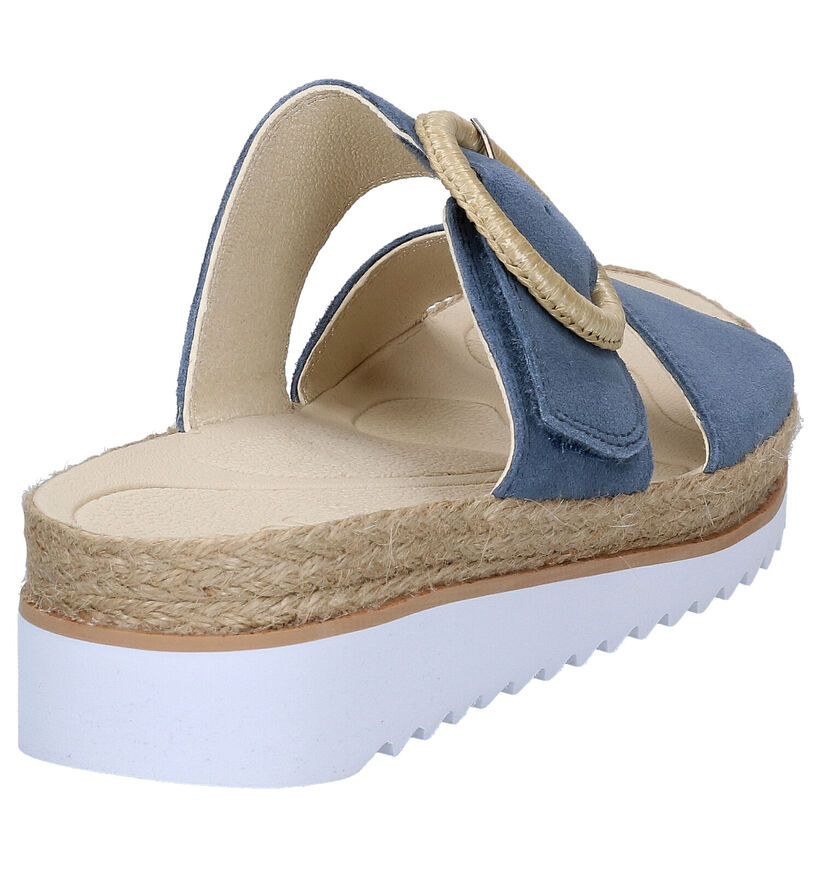 Gabor Best Fitting Mules en Bleu en daim (288061)