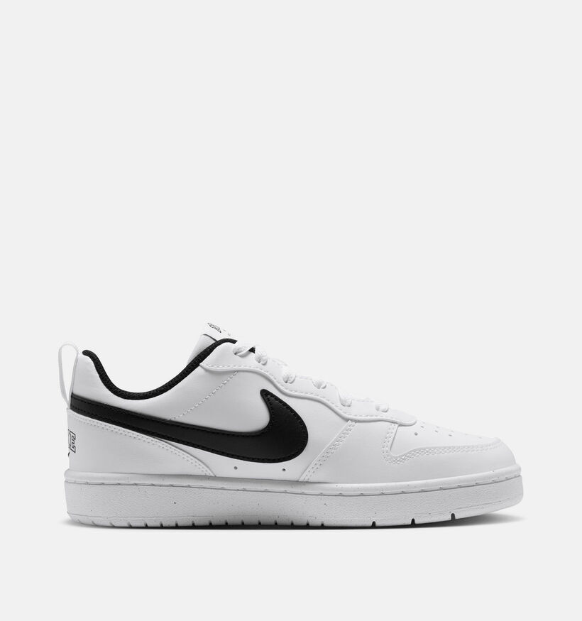 Nike Court Borough Low 2 Witte/Zwarte Sneakers voor jongens (380741)