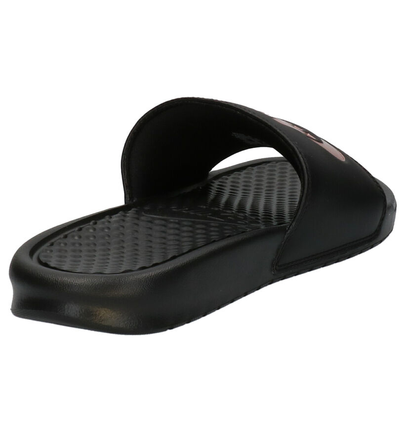 Nike Benassi Nu-pieds en Noir en simili cuir (261695)