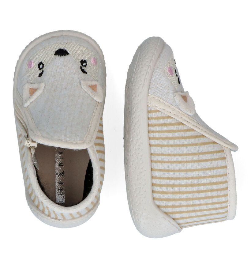 Milo & Mila Pantoufles pour bébé en Beige clair en textile (310773)