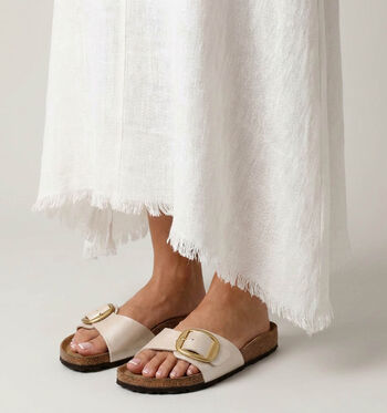 Birkenstock Big Buckle Slippers Graceful Pearl White