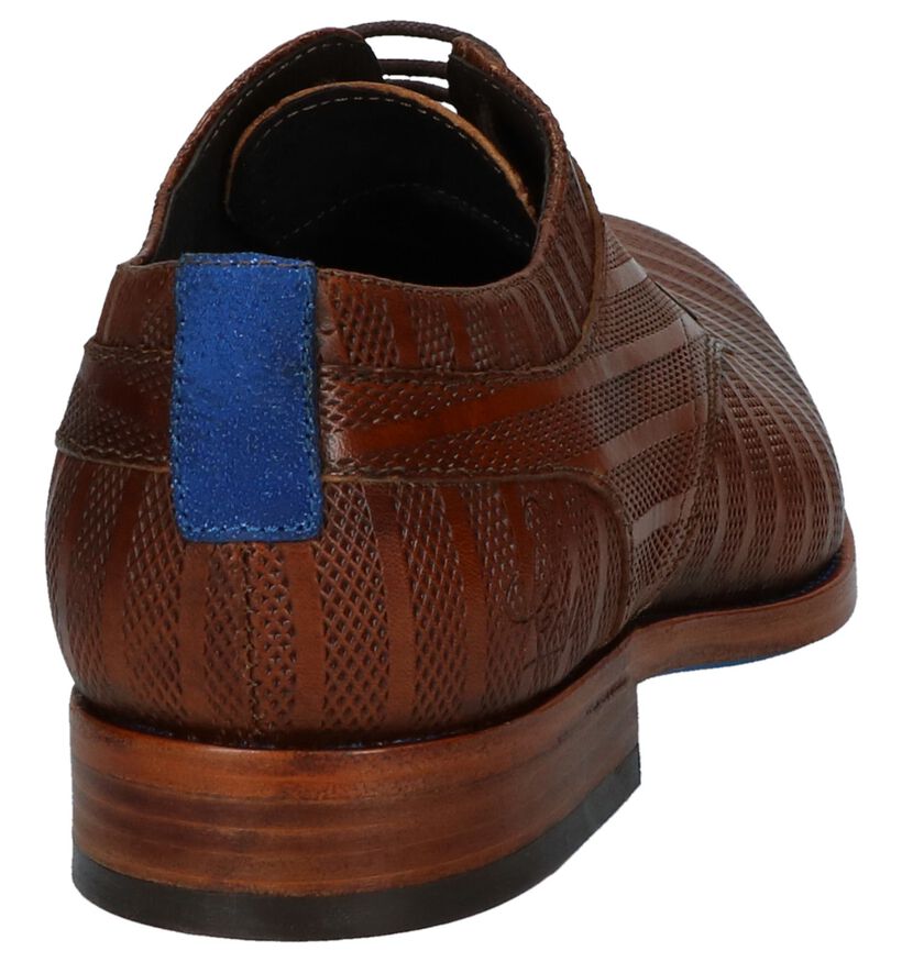 Rehab Brad Stripes Cognac Geklede Schoenen in leer (213050)