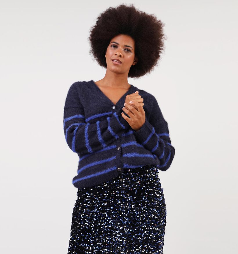Pieces Jana Cardigan rayé en Bleu pour femmes (344974)